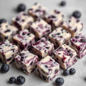 Plain yogurt and blueberry cubes for dogs