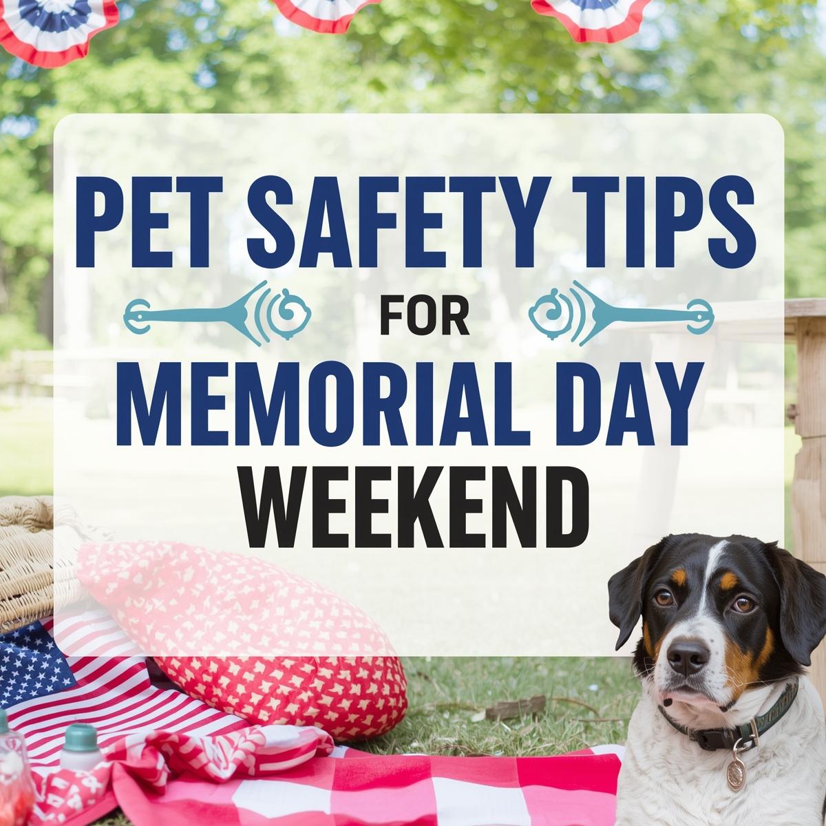 the words Pet Safety Tips for Memorial Day Weekend